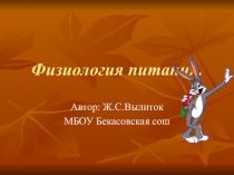 Презентация для внеурочной деятельности Физиология питания.
