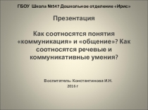 Презентация Как соотносится коммуникация и общение?