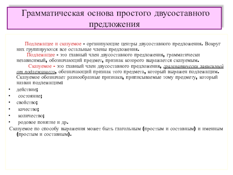 Презентация типы сказуемого простого двусоставного предложения