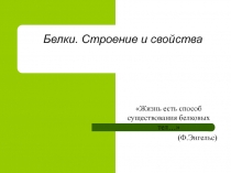 Презентация по химии на тему Белки, их строение и свойства.