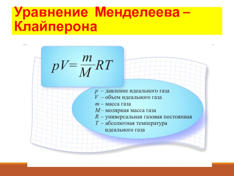 Уравнение менделеева