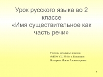 Мультимедийная презентация по русскому языку Имя существительное как часть речи(2 класс)