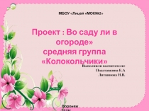 Презентация проекта Во саду ли в огороде в средней группе