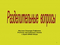 Презентация Question tags предназначена для учеников 5-6класса, УМК любой. Данная презентация предлагается как приложение к уроку по теме Разделительные вопросы.