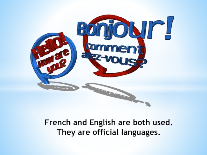 French and English are both used.  They are official languages.