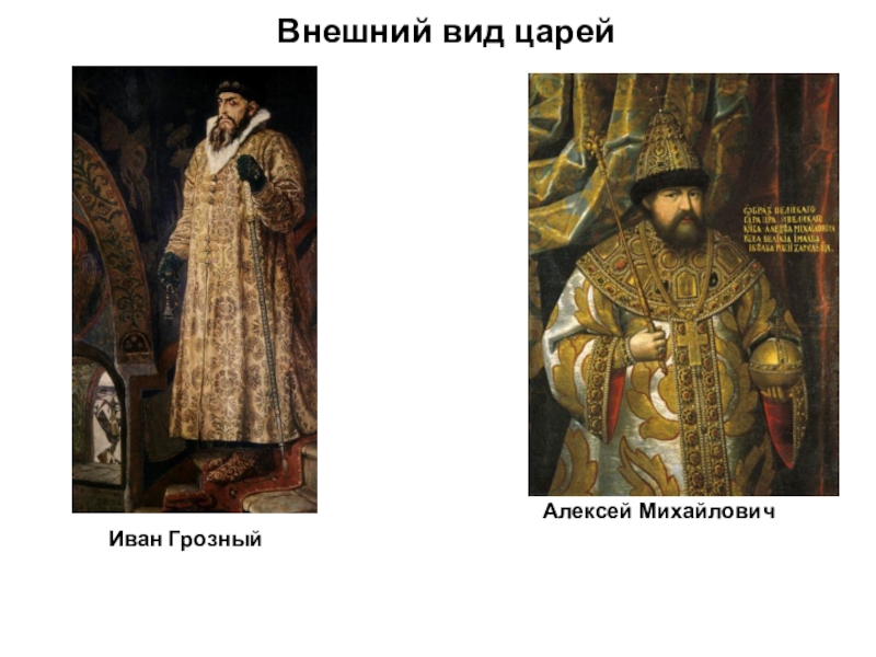 Вид царь. Алексей Михайлович и Иван Грозный. Внешний облик Ивана Грозного. Внешний облик Алексея Михайловича. Внешность царя Ивана Грозного.