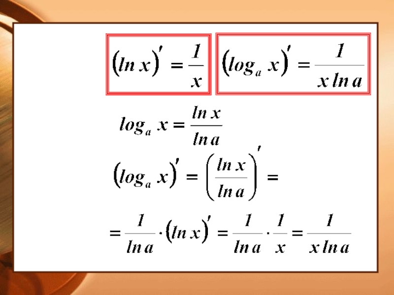 Производная показательной и логарифмической функции презентация