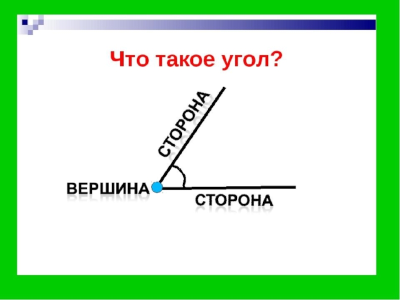 Презентация 2 класс угол виды углов