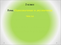 Презентация по математике Однозначные и двузначные числа