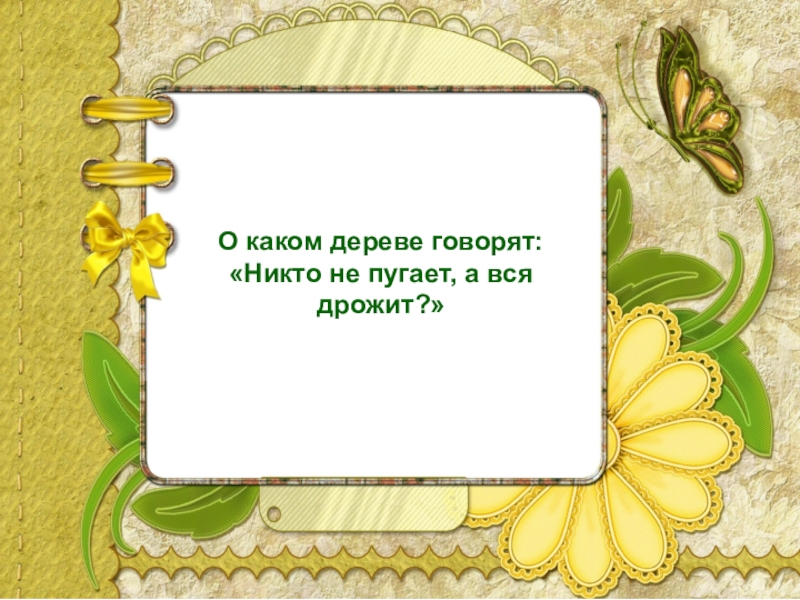 Никто не пугает а вся. О каком дереве говорят никто не пугает а вся дрожит.