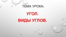 Презентация по основам геометрии Угол.Виды углов