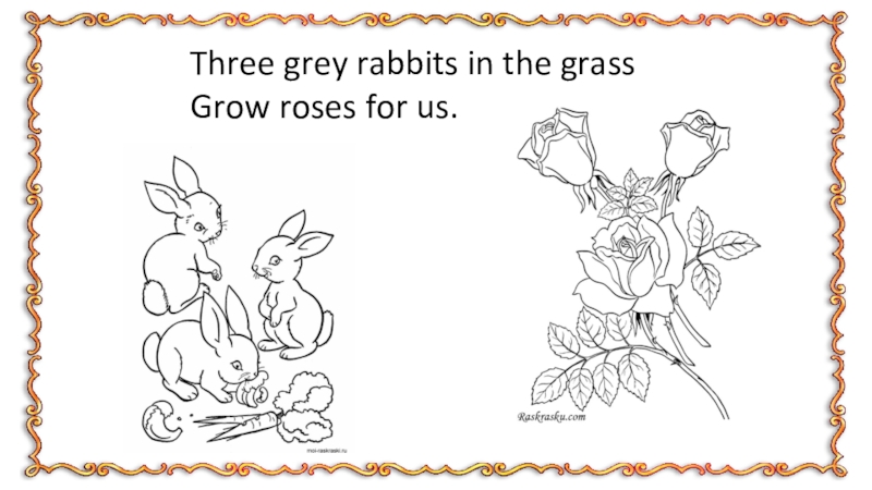 Rabbits have got long. Three Grey Rabbits in the grass grow Roses for us. Скороговорка про кролика. Three Grey Rabbits. Скороговорка про кролика на английском.