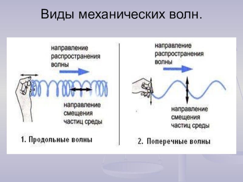 Волны физика 9. Типы волн в физике таблица. Механические волны физика 9 класс. Виды мнханическихволн. Виды механических волн.