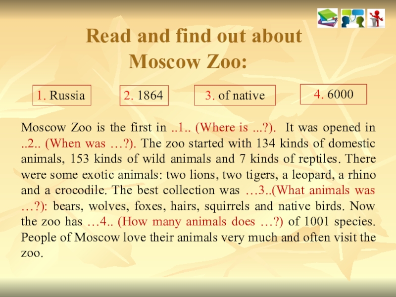 Московский зоопарк презентация на английском
