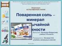 Проект Поваренная соль - минерал необычайной важности