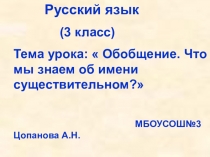 Презентация по русскому языку на тему  Существительное.Обобщение.