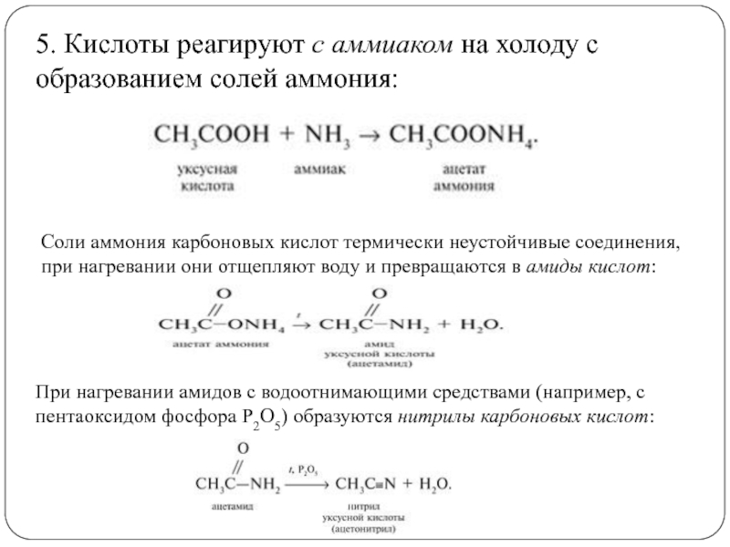 Кислоты аммония. Уксусная кислота и аммиак реакция. Уксусная кислота и аммиак. Карьоноваякислота с аммиаком. Взаимодействие карбоновых кислот с аммиаком.