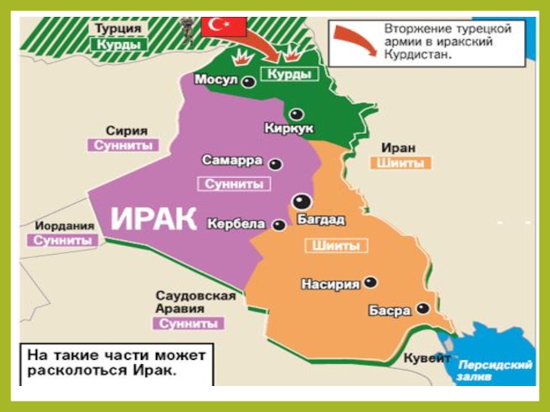 Карта ирака с городами