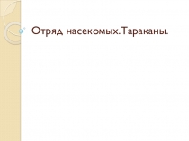 Презентация по биологии на тему Тараканы(6 класс)