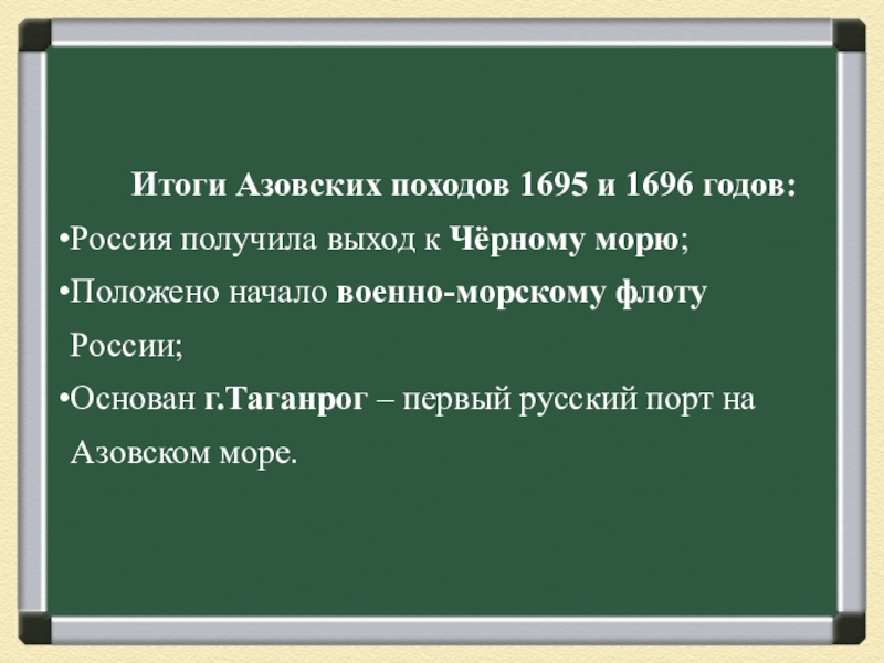 Итоги азовских походов