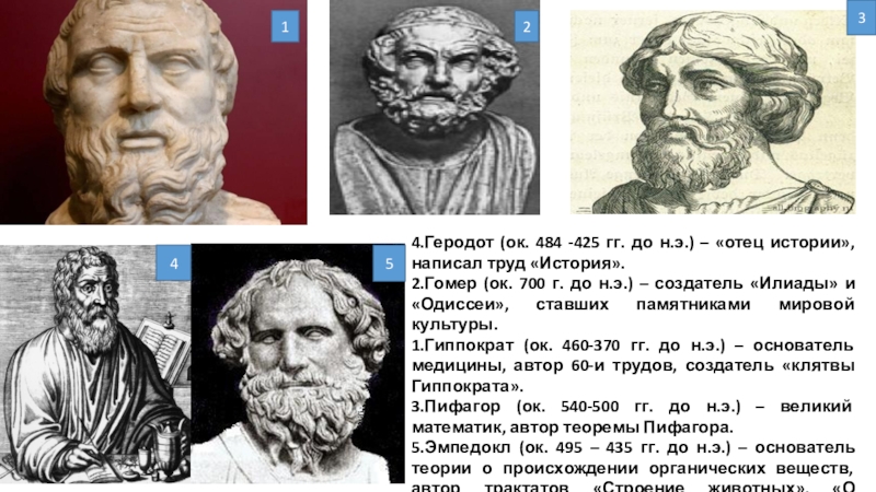 Какой крупнейший ученый греции был. Геродот и Гиппократ. Геродот и Сократ. Геродот и гомер. Геродот отец истории.