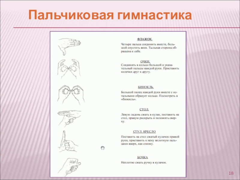 Технологическая карта пальчиковая гимнастика