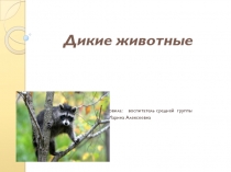 Презентация Дикие животные. Презентация содержит материалы на 28 слайдах для занятия по развитию лексико – грамматической стороны речи и активации словаря детей старшего дошкольного возраста. Демонстрация слайдов способна привлечь к просмотру любого р