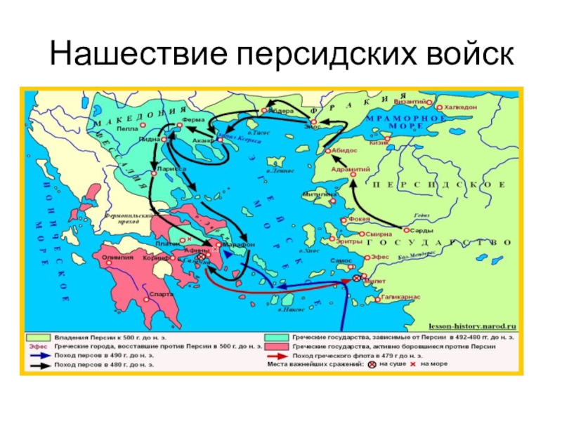 Нашествие персидских войск на элладу 5 класс презентация