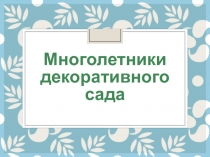 Презентация к занятию Многолетники в саду