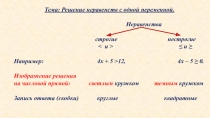 Презентация по алгебре на тему Решение неравенств с одной переменной (8 класс)