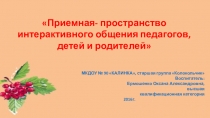 Презентация : Приемная-пространство для интерактивного общения