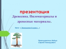 Презентация 5 класс  Древесина .Пиломатериалы и древесные материалы