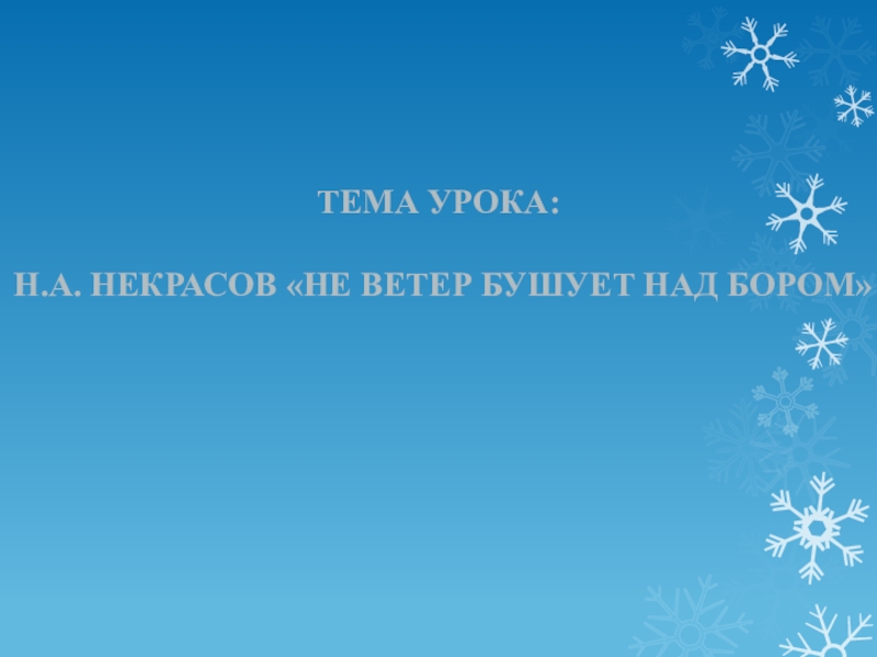 Н а некрасов не ветер бушует над бором 3 класс школа россии презентация