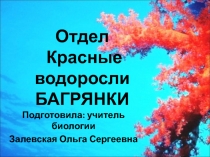 Презентация по биологии на тему Отдел Красные водоросли