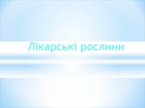 Презентація на тему  Лікарські рослини