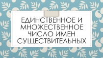 Презентация по русскому языку на тему Единственное и множественное число имен существительных (УМК Школа России, 2 класс)
