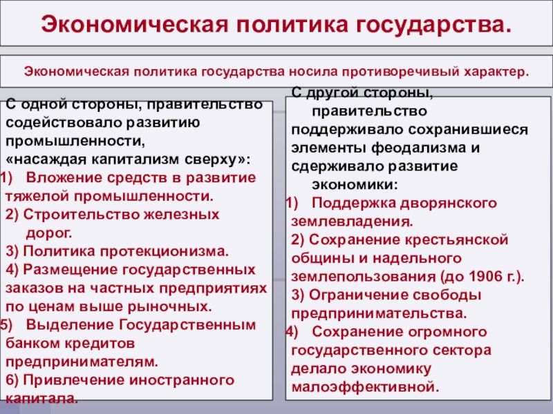 Противоречивый характер. Экономическая политика государства носила противоречивый характер. Экономическая политика государства 19 века. Как понять противоречивый характер.