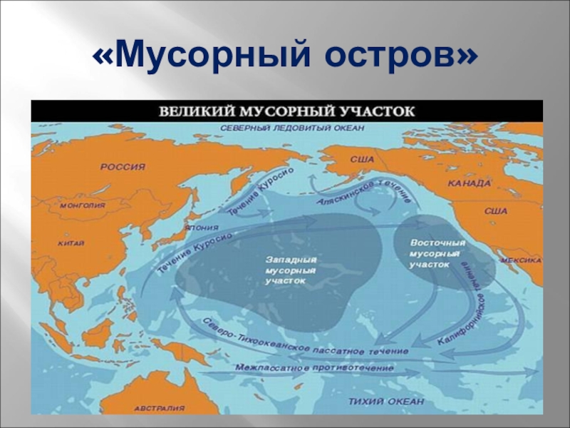 Мусорное пятно в тихом океане карта