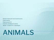 Презентация для начальной школы Животные