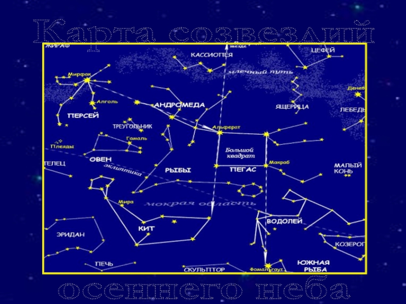 Созвездия осеннего неба. Карта созвездий осеннего неба. Осенне зимние созвездия. Созвездия Северной части неба осенью. Созвездия которые видно осенью.