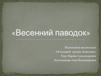 Презентация для дошкольников на тему Весенний паводок