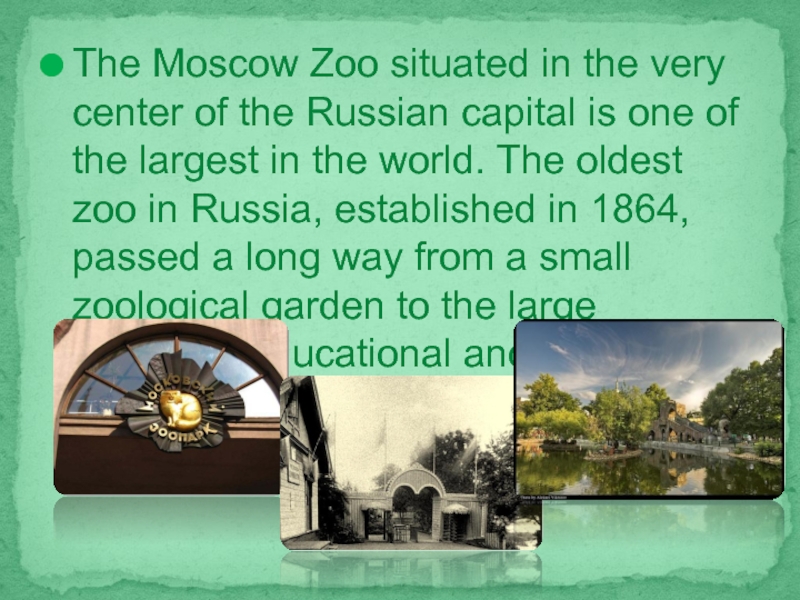 The Moscow Zoo situated in the very center of the Russian capital is one of the largest