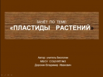 Презентация по биологии на тему: Зачёт по теме-Пластиды растений (10 класс)