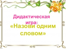 Дидактическая игра Назови одним словом