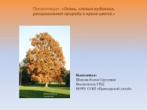 Презентация Осень, словно художник, раскрашивает природу в яркие цвета.
