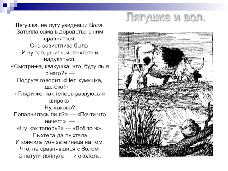 Лягушка и вол. Лягушка и вол басня Крылова. Басня Крылова лягушка и вол текст. Крылов басни лягушка и вол. Лягушка и волк басня Крылова.