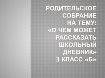 О чем может рассказать школьный дневник