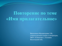 Презентация по русскому языку на тему Повторение изученного по теме Имя прилагательное