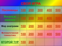 ПРЕЗЕНТАЦИЯ ПО МАТЕМАТИКЕ СВОЯ ИГРА