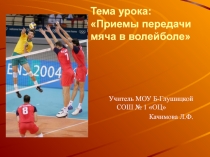 Презентация по волейболу Приемы и передачи мяча в волейболе